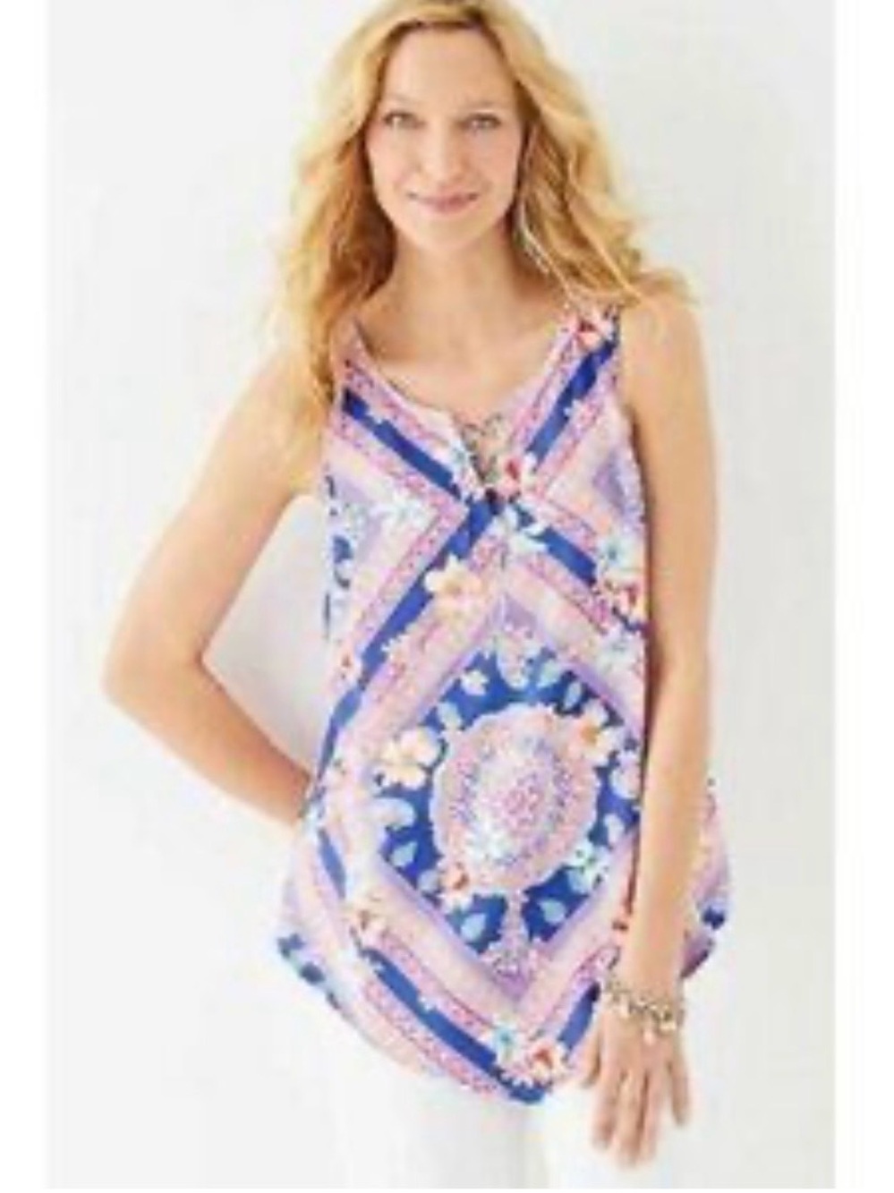 J. Jill Floral Medallion Sleeveless Top